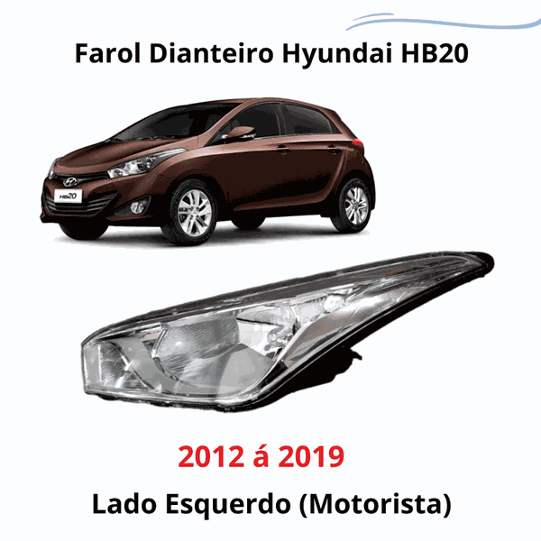 Farol Dianteiro Hyundai Hb20 2012 á 2019 lado Esquerdo