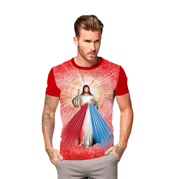 Camiseta Jesus Misericordioso. GCA1313 Vermelha