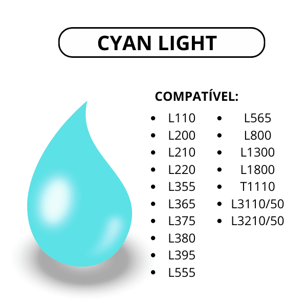 TINTA EPSON T544, T664, T504 CORANTE PROTOINK CYAN LIGHT 100ML REF. E850 