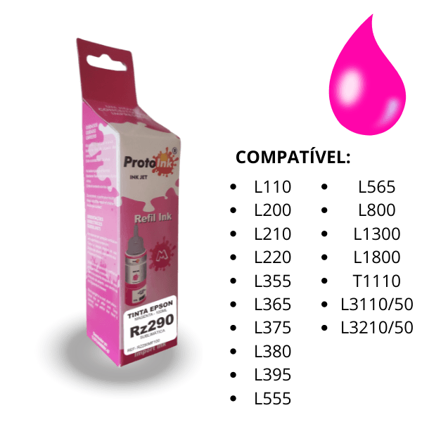 TINTA EPSON RZ290 SUBLIMÁTICA 100 ML PROTOINK |COR:MAGENTA