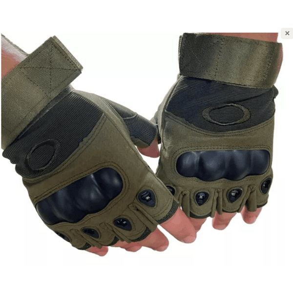 Luva Tatica Airsoft Paintball Militar Meio Dedo Verde