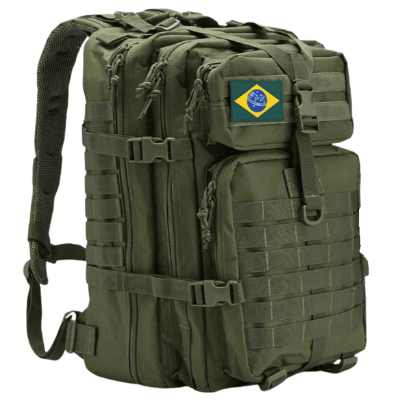 Mochila Tática Militar Verde -Multifuncional Impermeável – 50 Litros À Prova D'água De Grande Capacidade Camping