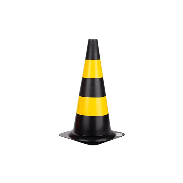 Cone Rigido 75cm Preto e Amarelo EPI360 70032135 sinalização