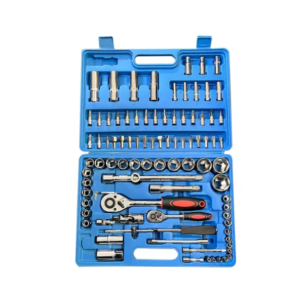 Jogo de Soquete Catraca Reversivel 1/2 e 1/4 Com Acessórios 94 PCS Aco Cromo Vanadio New Tools 