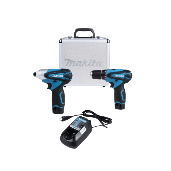 Kit Parafusadeira Furadeira 2 Bat 12V Bivolt Maleta Makita LCT204