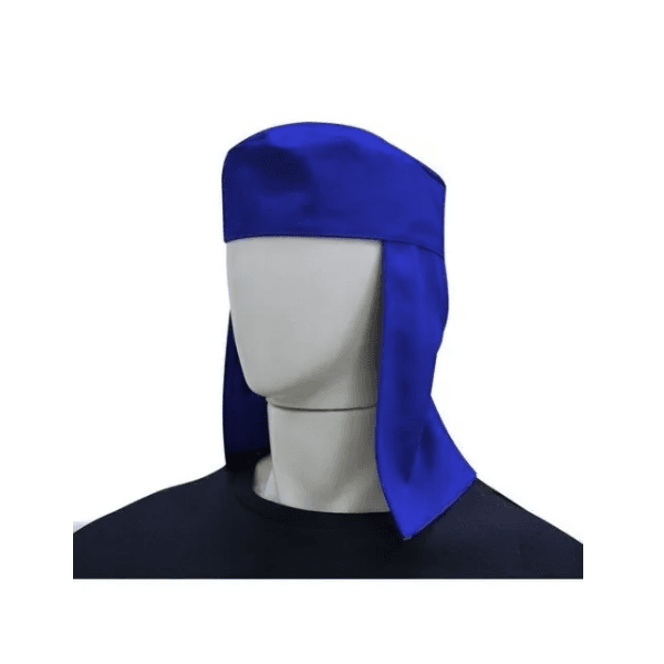 Touca Arabe Brim Azul sem Aba Com Elastico e Velcro Brascamp 1336