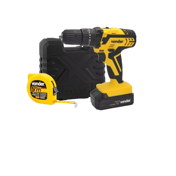 Parafusadeira Bateria 12V Com Impacto Vonder 6001000012 Brinde Trena 5 Metros