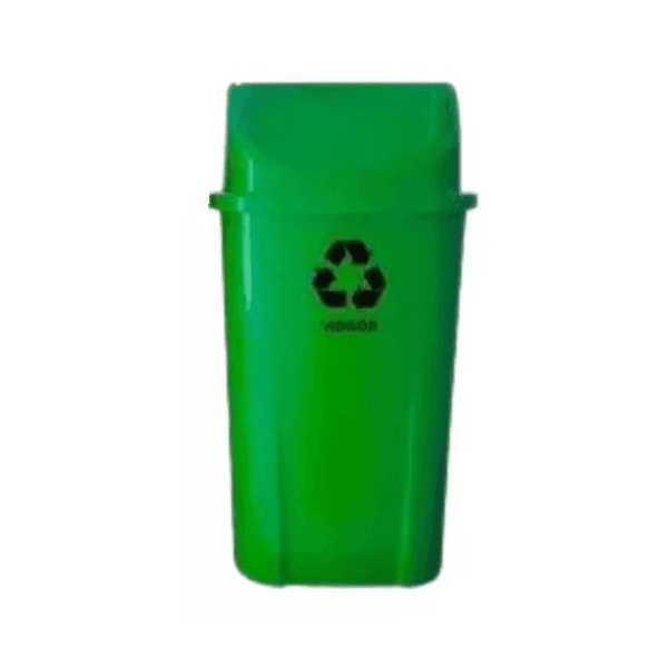 Lixeira Basculante 60L VERDE Coleta Seletiva Com Adesivo Vidro LP 13989