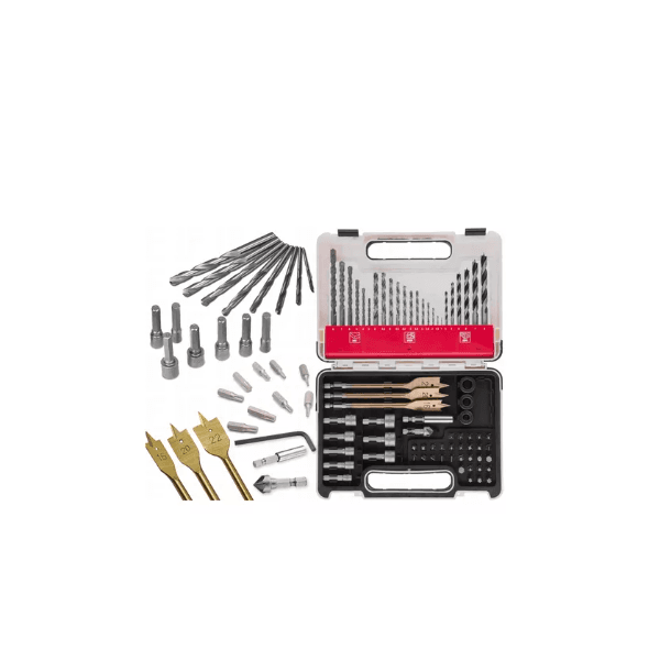 Jogo de Broca Metal Concreto e Madeira 1 a 8mm 30 Bits 8 Soquetes 71 PCS MTX 7256719