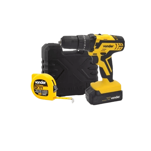 Parafusadeira Bateria 12V Com Impacto Vonder 6001000012 Brinde Trena 5 Metros