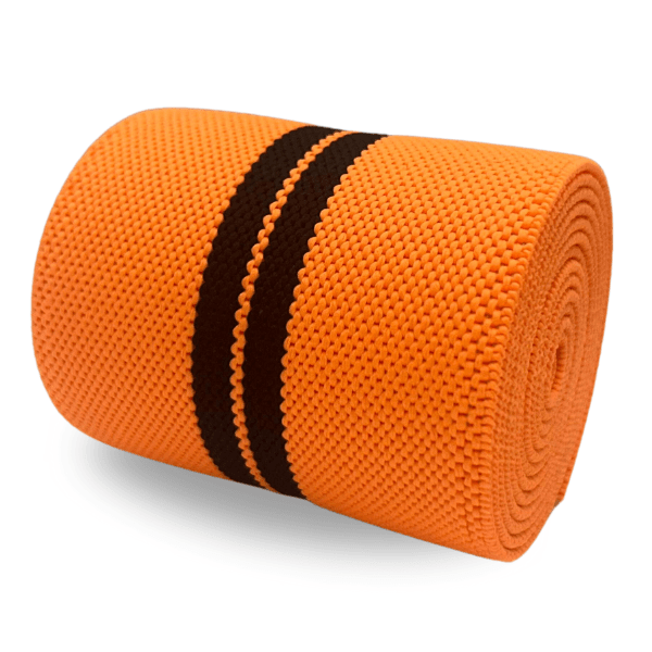 Elástico Munhequeira 80mm Laranja / Preto