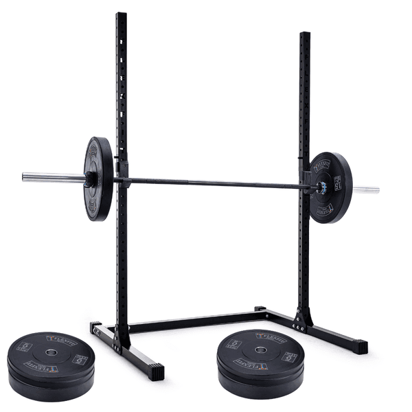 Kit Treino Completo com Squat Rack de 1.80, Barra de 20kg e Anilhas