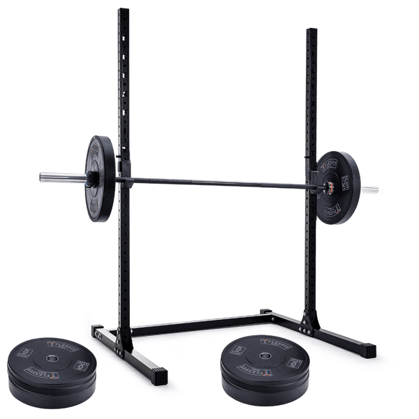Kit Treino Completo com Squat Rack de 1.80, Barra de 15kg e Anilhas