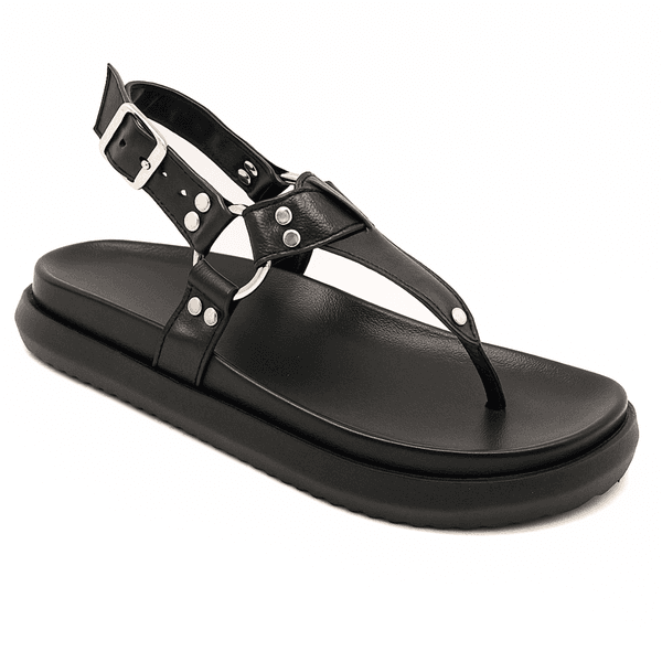 Sandalia Papete Flatform Flor da Pele Floter Preto Conforto e Estilo 005