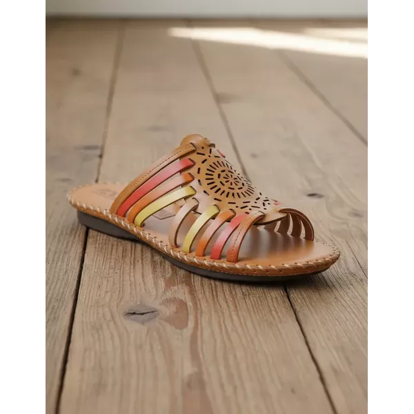 Sandália Rasteira em Couro Whisk color