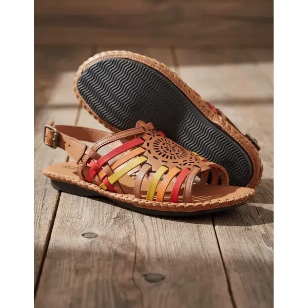 Sandália Rasteira em Couro Whisk Color