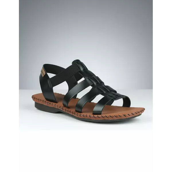 Sandália Rasteira em Couro Preto