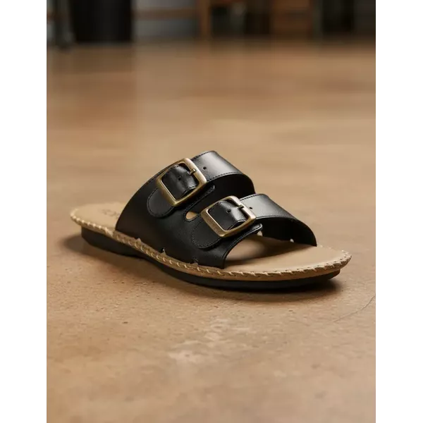 Sandália Birken em Couro Preto