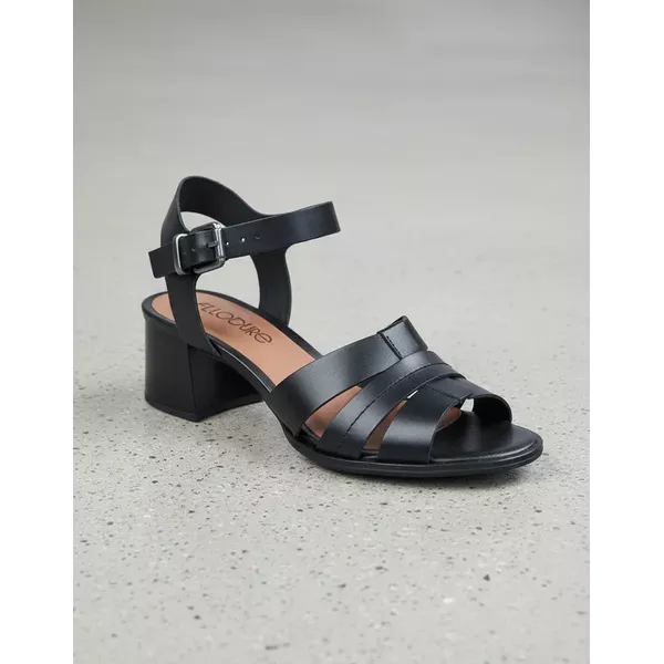 Sandália de Salto em Couro Preto