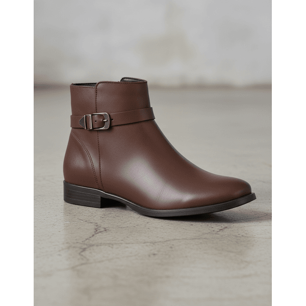 Bota Feminina Cano Curto Couro Legítimo Tamarindo