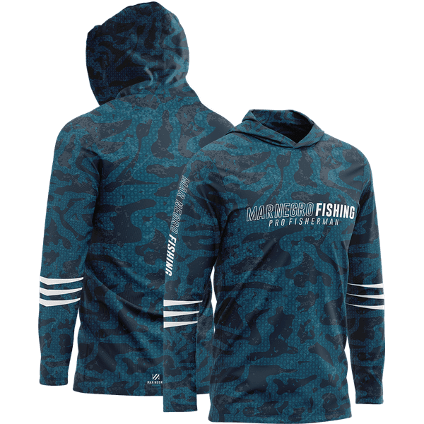 Camiseta c/ Capuz Mar Negro X-Protection Estonada Azul