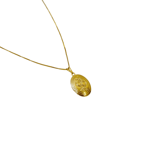 Colar Relicário Coração- banho de ouro 18k - FOLIATE