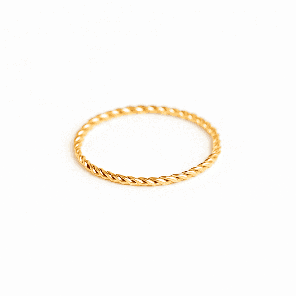 Anel Trançado- banho de ouro 18k - FOLIATE