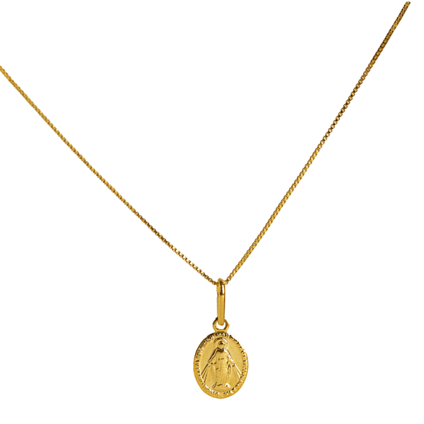 Colar Nossa Senhora- banho ouro 18k 