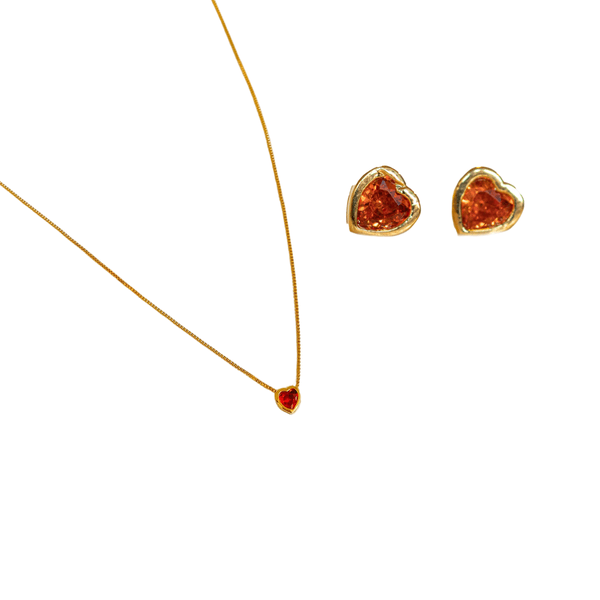 Conjunto Orange Love- banho ouro 18k