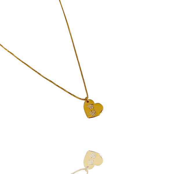 Colar Amour- banho ouro 18k