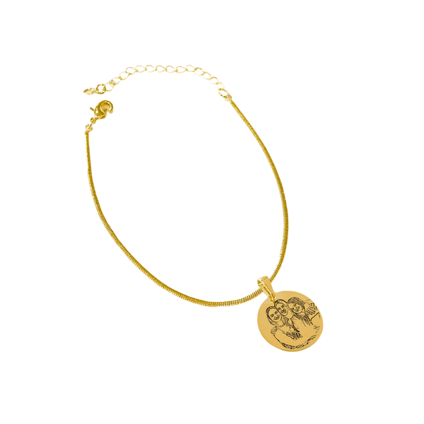 Pulseira Single + Medalha- banho ouro 18k - FOLIATE