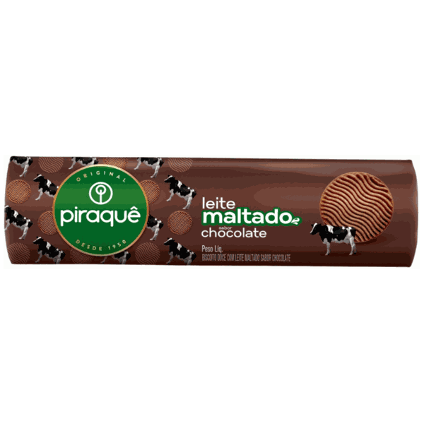 BISCOITO PIRAQUÊ LEITE MALTADO CHOCOLATE 132 G (1453)