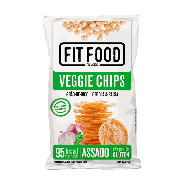 VEGGIE CHIPS GRAO DE BICO SABOR CEBOLA E SALSA 40 G FIT FOOD 