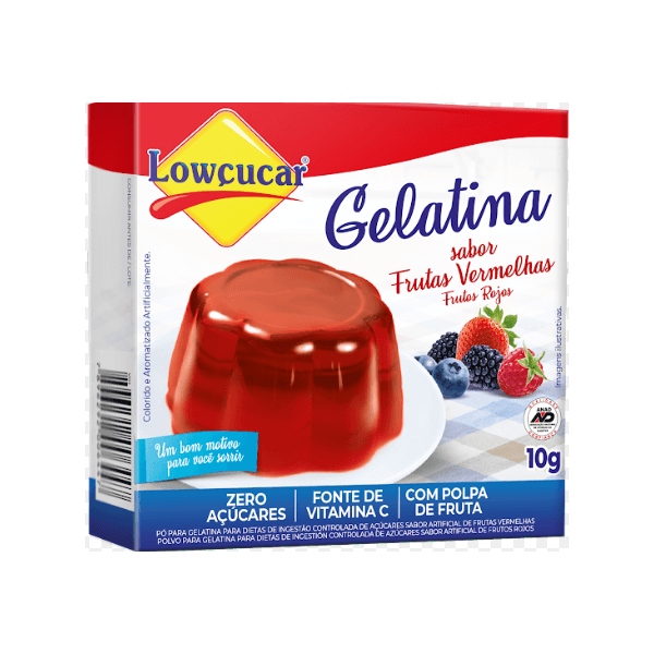 GELATINA ZERO LOWÇUCAR FRUTAS VERMELHAS 10 G