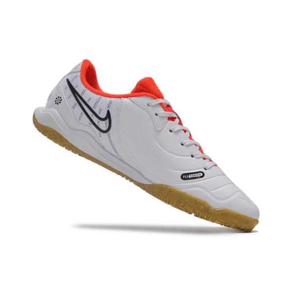 Chuteira Society Tiempo Legend 10 Academy - Branca e Laranja