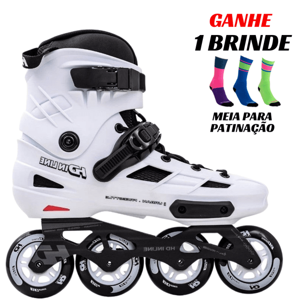 Patins New Skull II Branco Inline HD Freestyle 80mm Abec 9