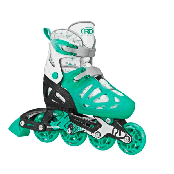 Patins Infantil Inline Ajustável Tracer Verde Roller Derby