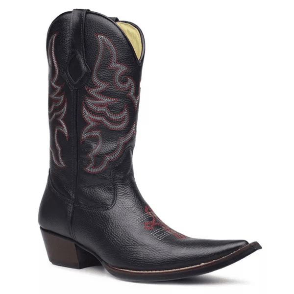 Bota Texana Masculina Couro Dallas Preto