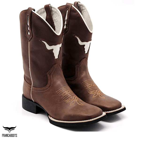 BOTA TEXANA BICO QUADRADO COURO LEGITIMO FRANCA BOOTS 