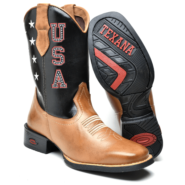 BOTA TEXANA COUNTRY FEMININA BORDADA USA - LINHA ECO 