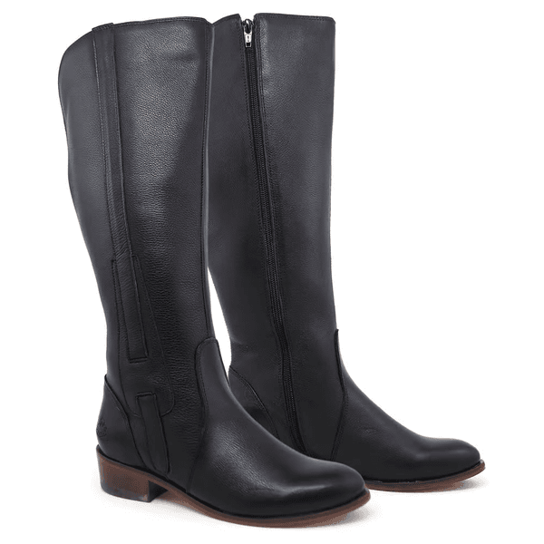 BOTA MONTARIA FEMININA COURO TEXAS PRETA