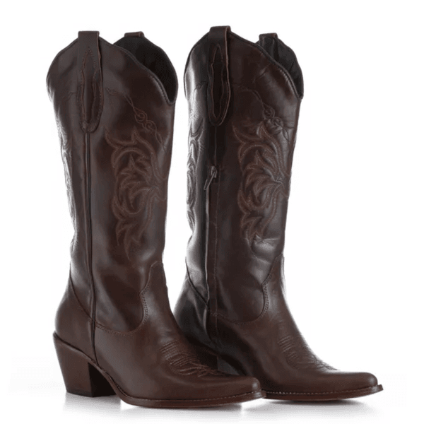  Bota Texana Feminina Couro Dallas Cafe 