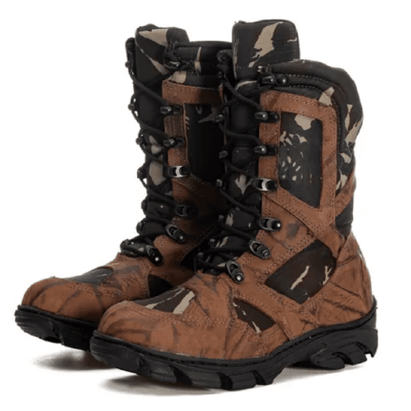 Bota Coturno Militar Cano Médio Fulgore Caça e Pesca Café