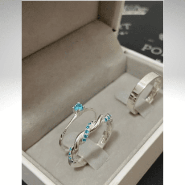 Par de Alianças Coral Prata Namoro 4 mm