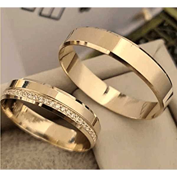 Par de Alianças Florença 18K