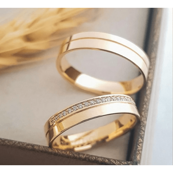 Par de Alianças Gratidão 18K