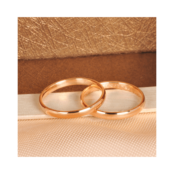 Par de Alianças de Casamento em Ouro 18K Tradicional