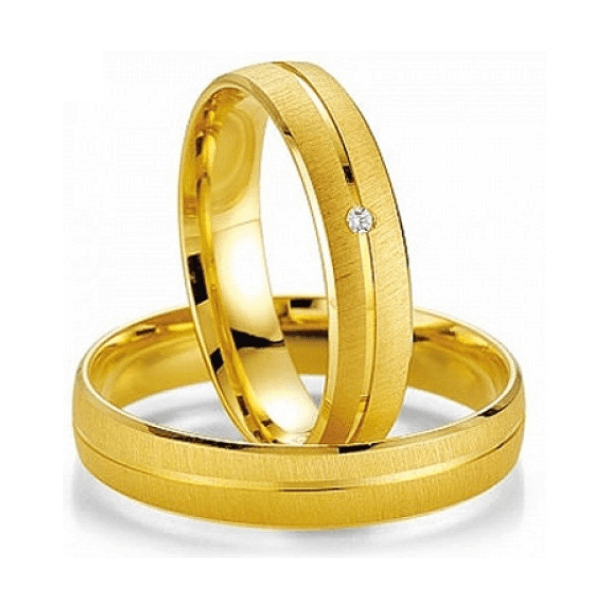 Par de Alianças de Casamento em Ouro 18K Foscas 5mm