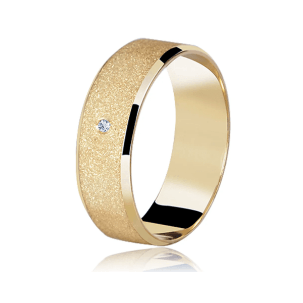 Par de Alianças Italiana Ouro 18K Fosca 6 mm