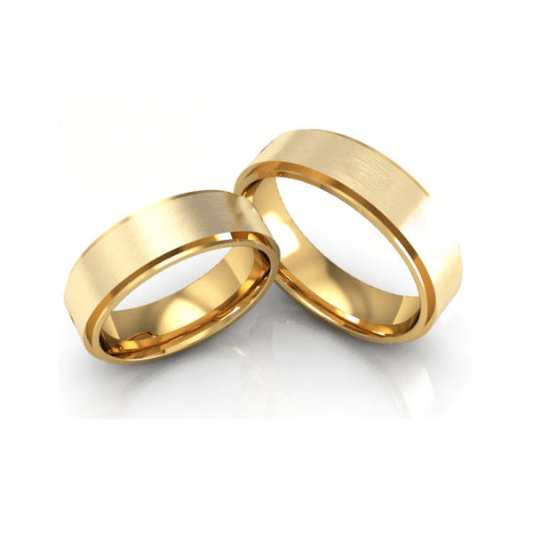 Par de Alianças de Casamento Ouro 18K Trabalhada 5 mm